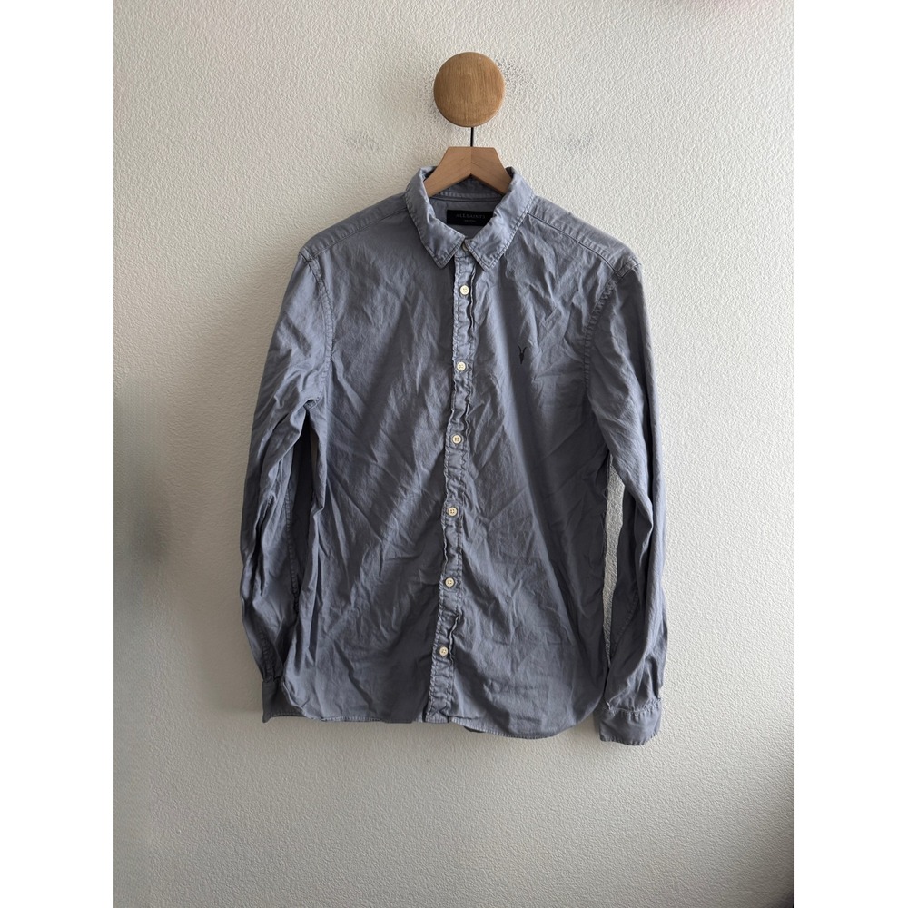 All Saints Blue Hawthorne Button Down Shirt Size Medium